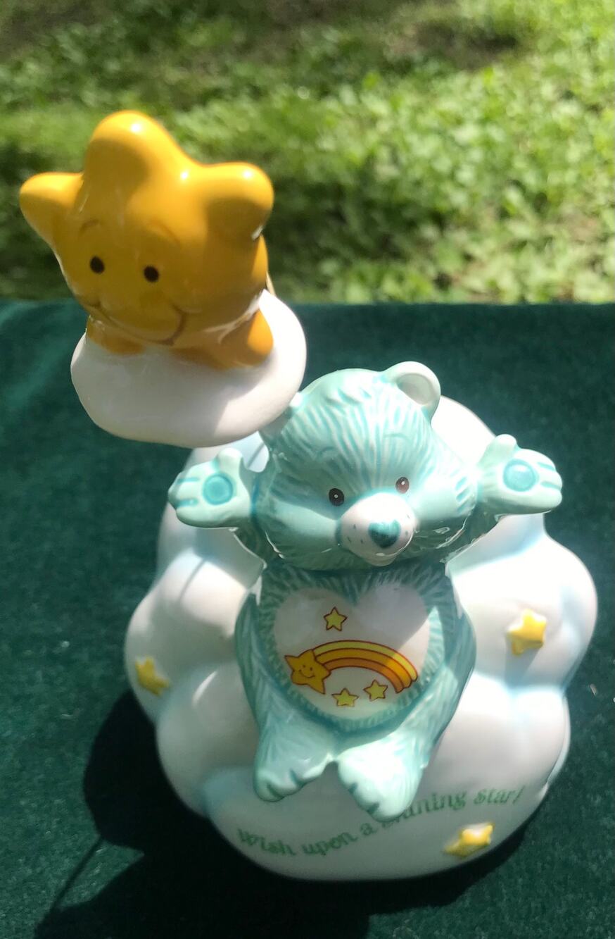 Care Bear Music Box Wish Upon A Star Vintage Ceramic 1984 Wish Bear EUC